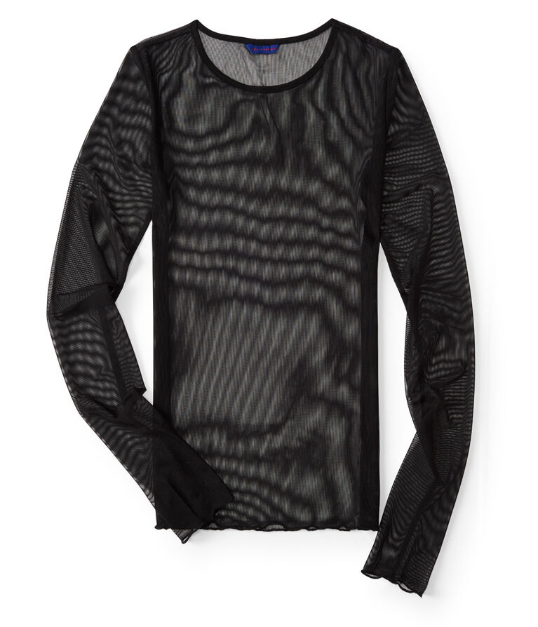 Long Sleeve Sheer Mesh Top