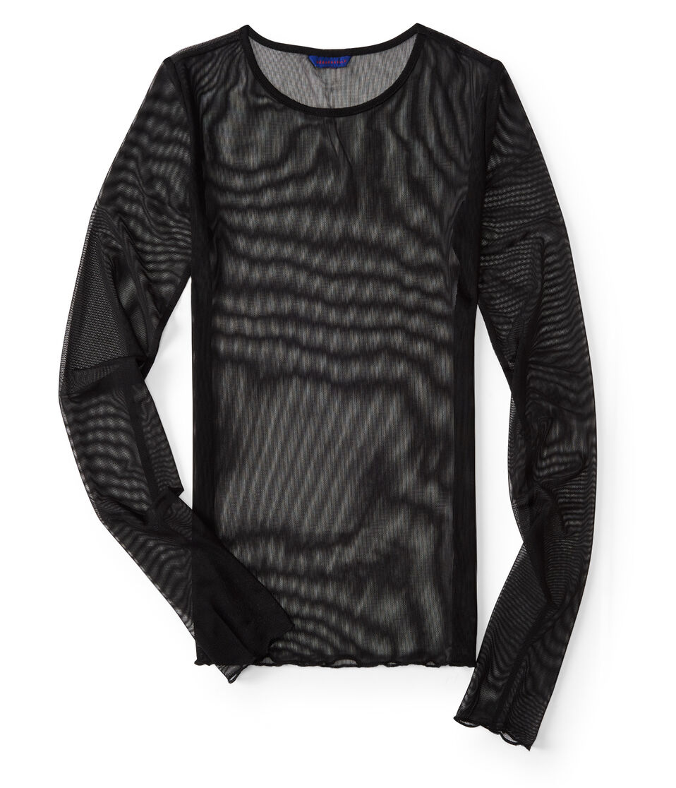 Long Sleeve Sheer Mesh Top