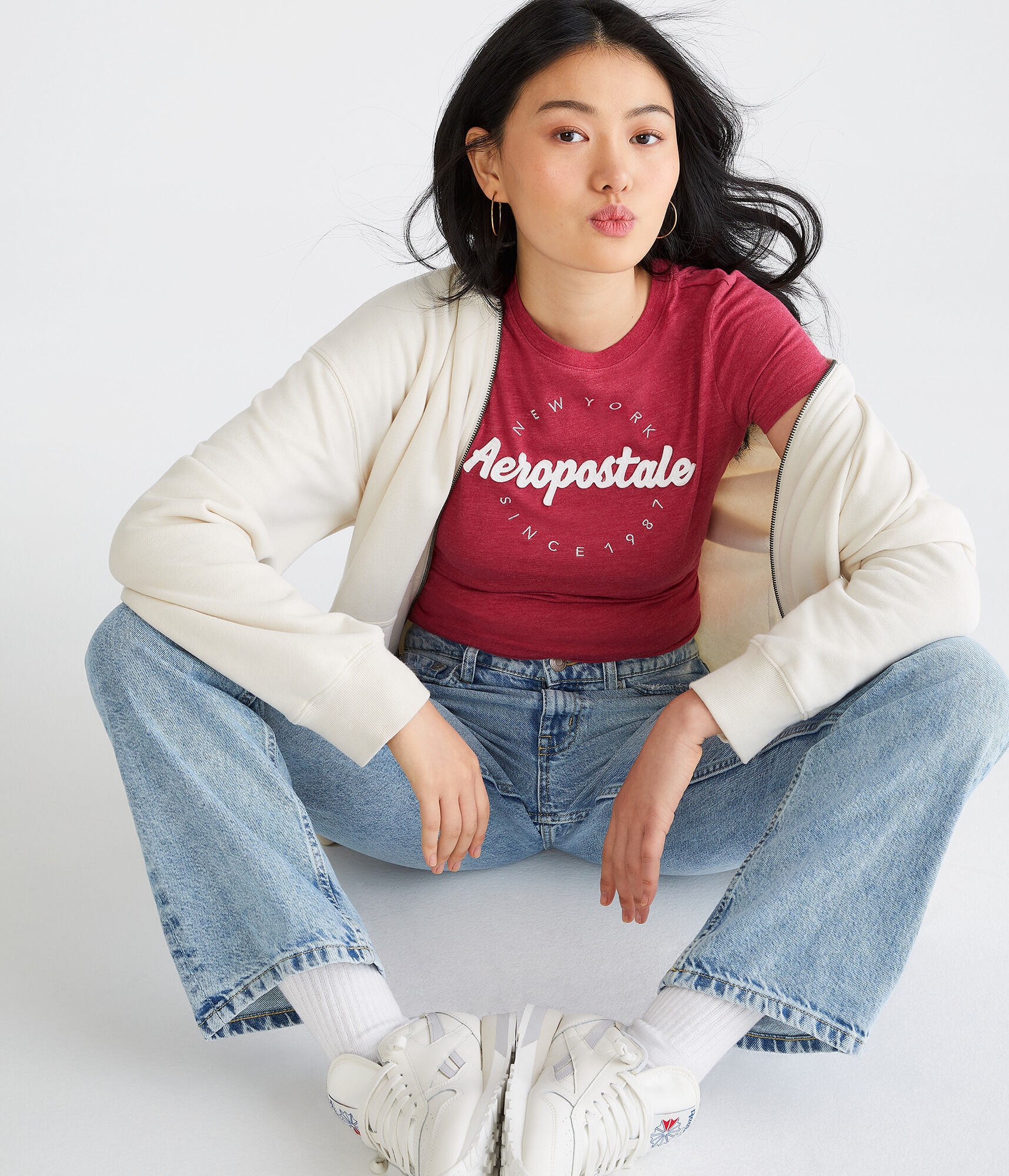 Aeropostale Script Appliqu&eacute; Graphic Tee