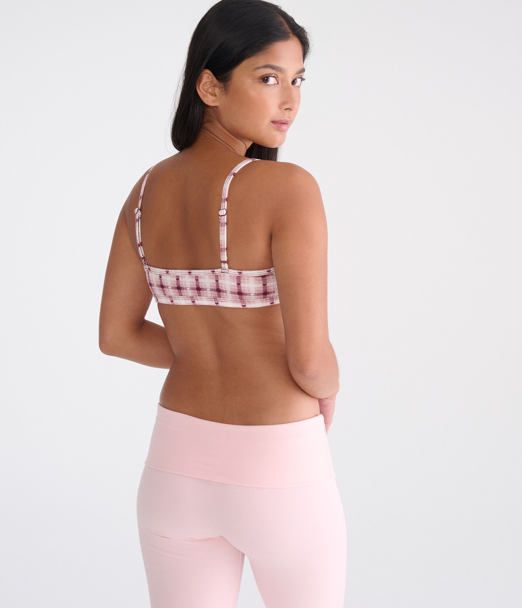 Plaid Hearts Henley Bralette