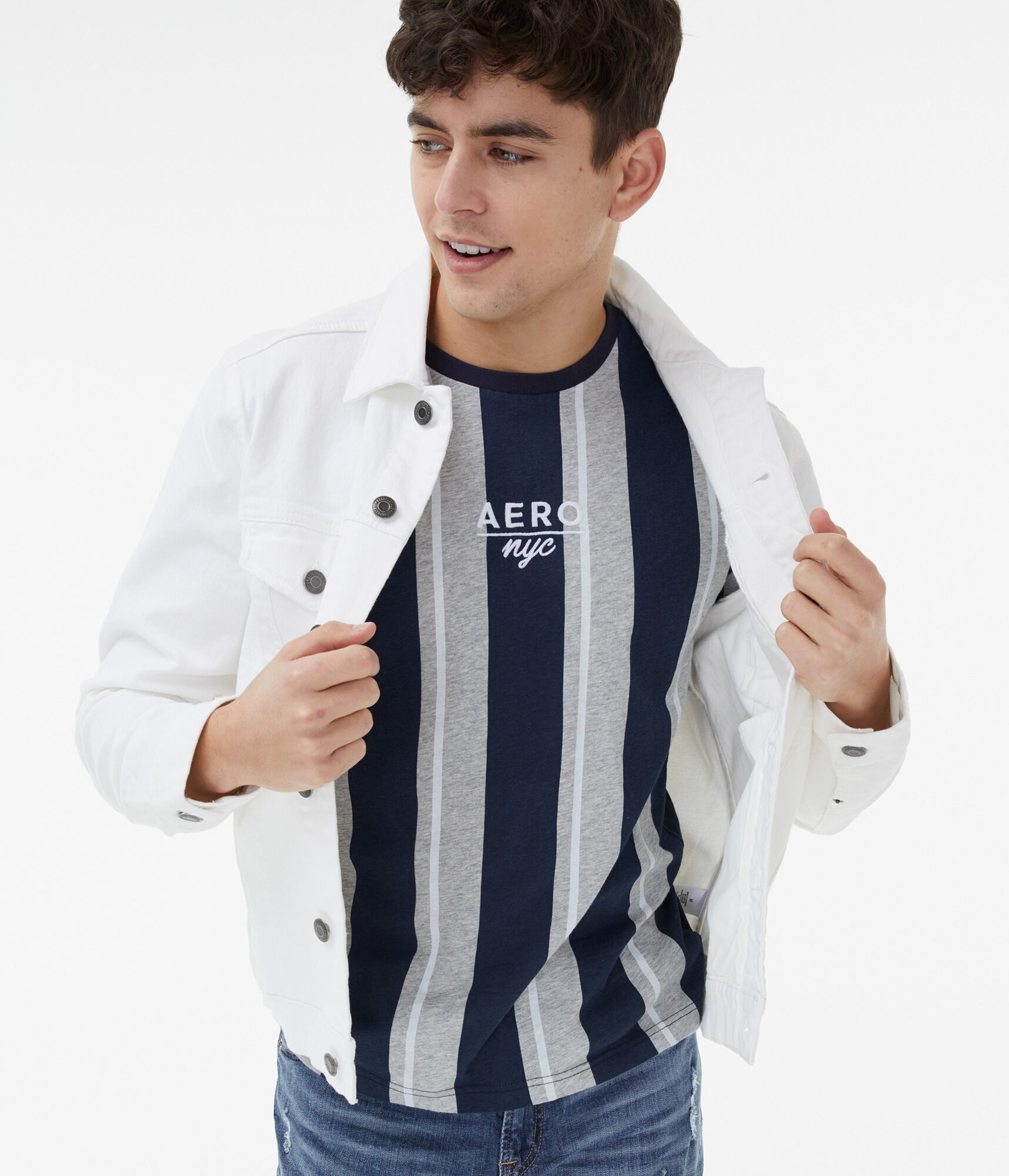Aero Vertical Stripe Logo Graphic Tee