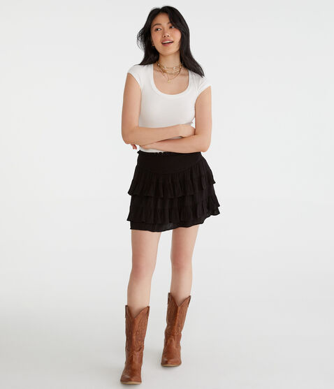 High-Waisted Ruffled Flippy Skort High-Waisted Ruffled Flippy Skort
