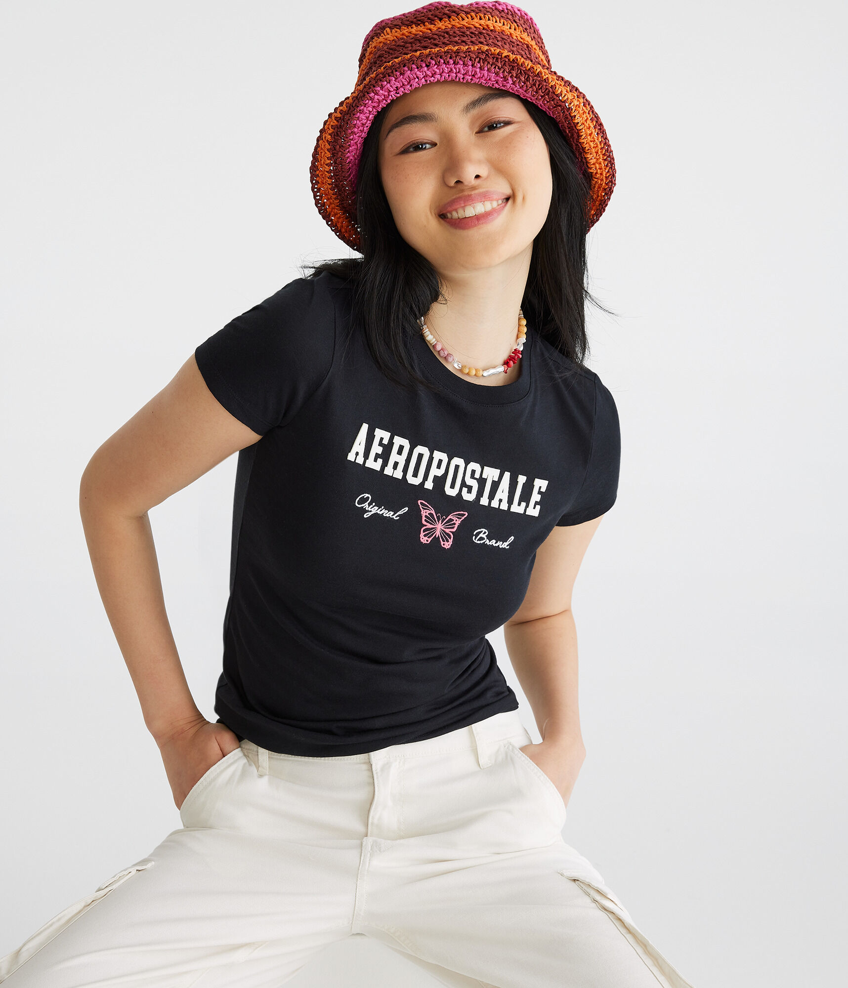 Aeropostale Butterfly Appliqu&eacute; Graphic Tee