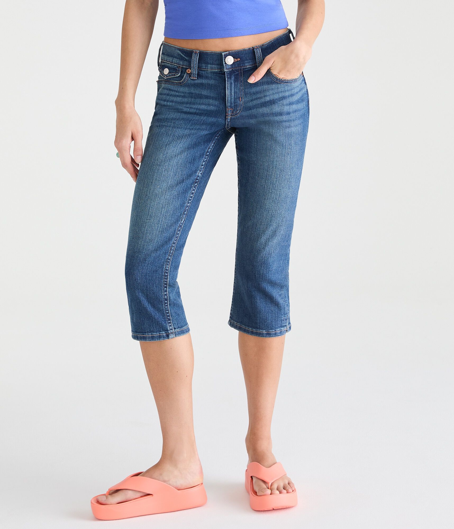 Super Low-Rise Skinny Denim Capris