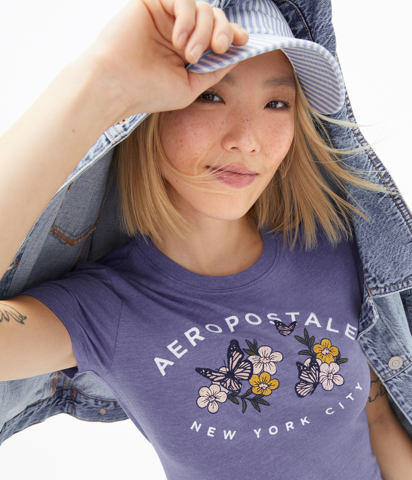Aeropostale Arch Floral Graphic Tee
