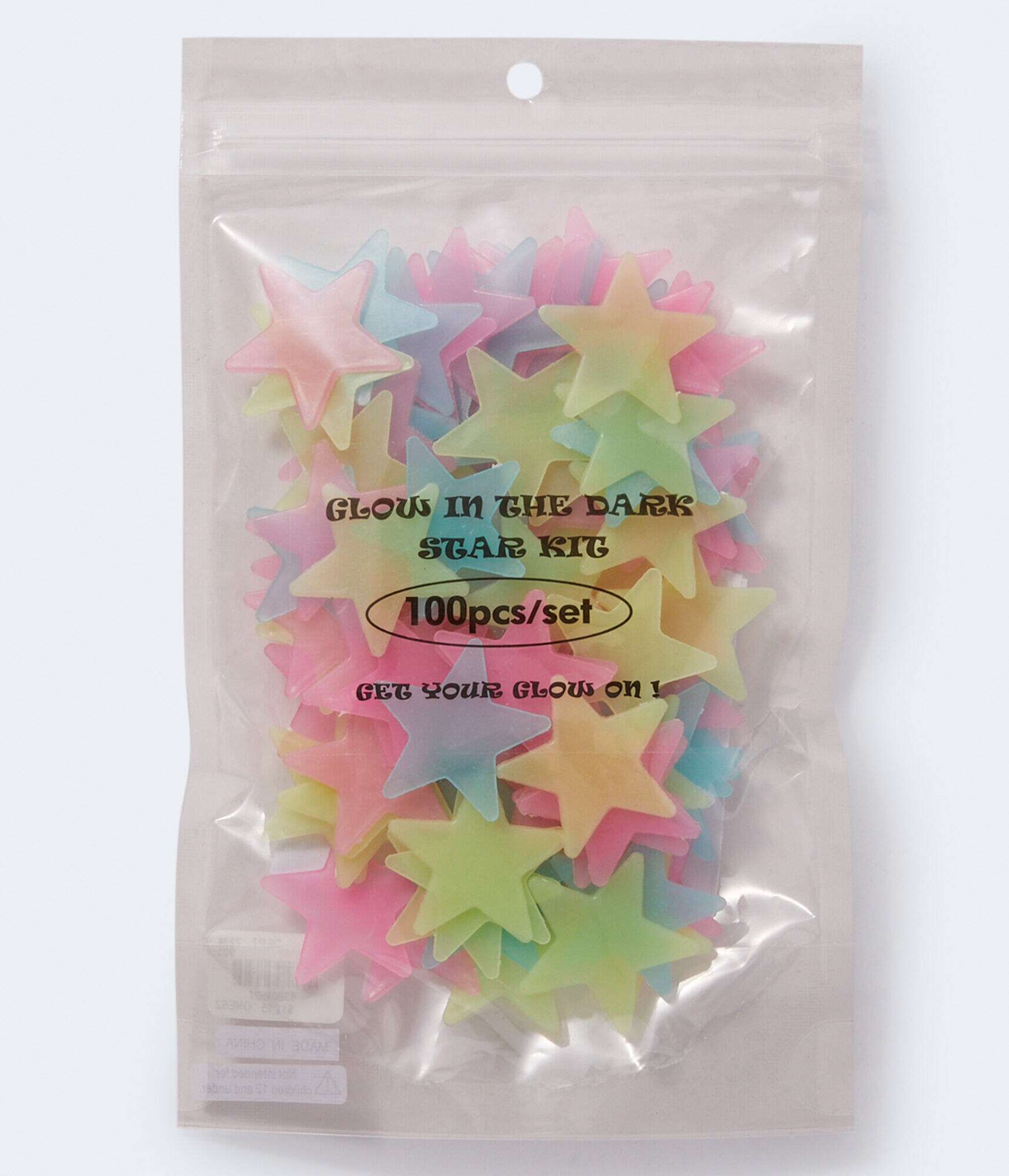 Glow-In-The-Dark Star Wall Stickers 100-Pack