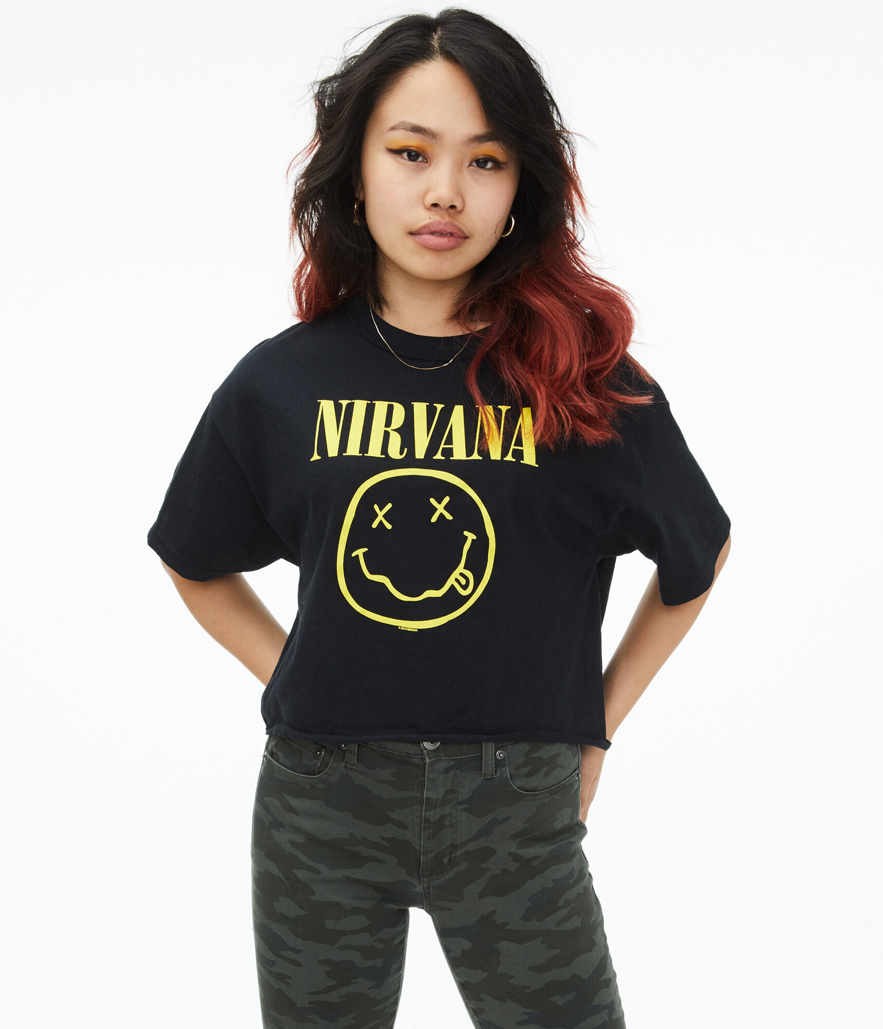 RONRON☆IVEガウル着用DOODLE LETTERING SLIM CROP T SHIRT 02-11-