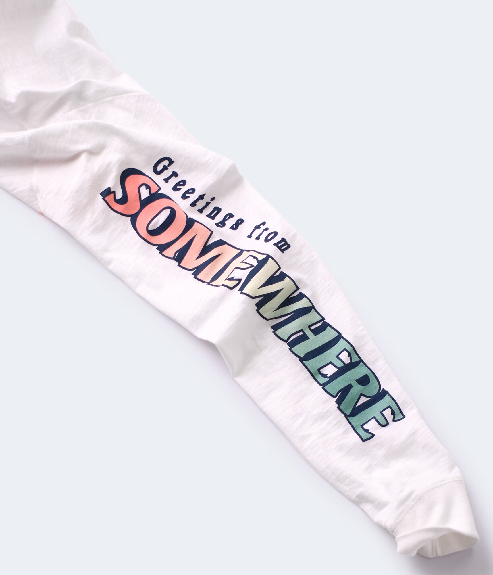 Long Sleeve Greetings From Somewhere Graphic Tee