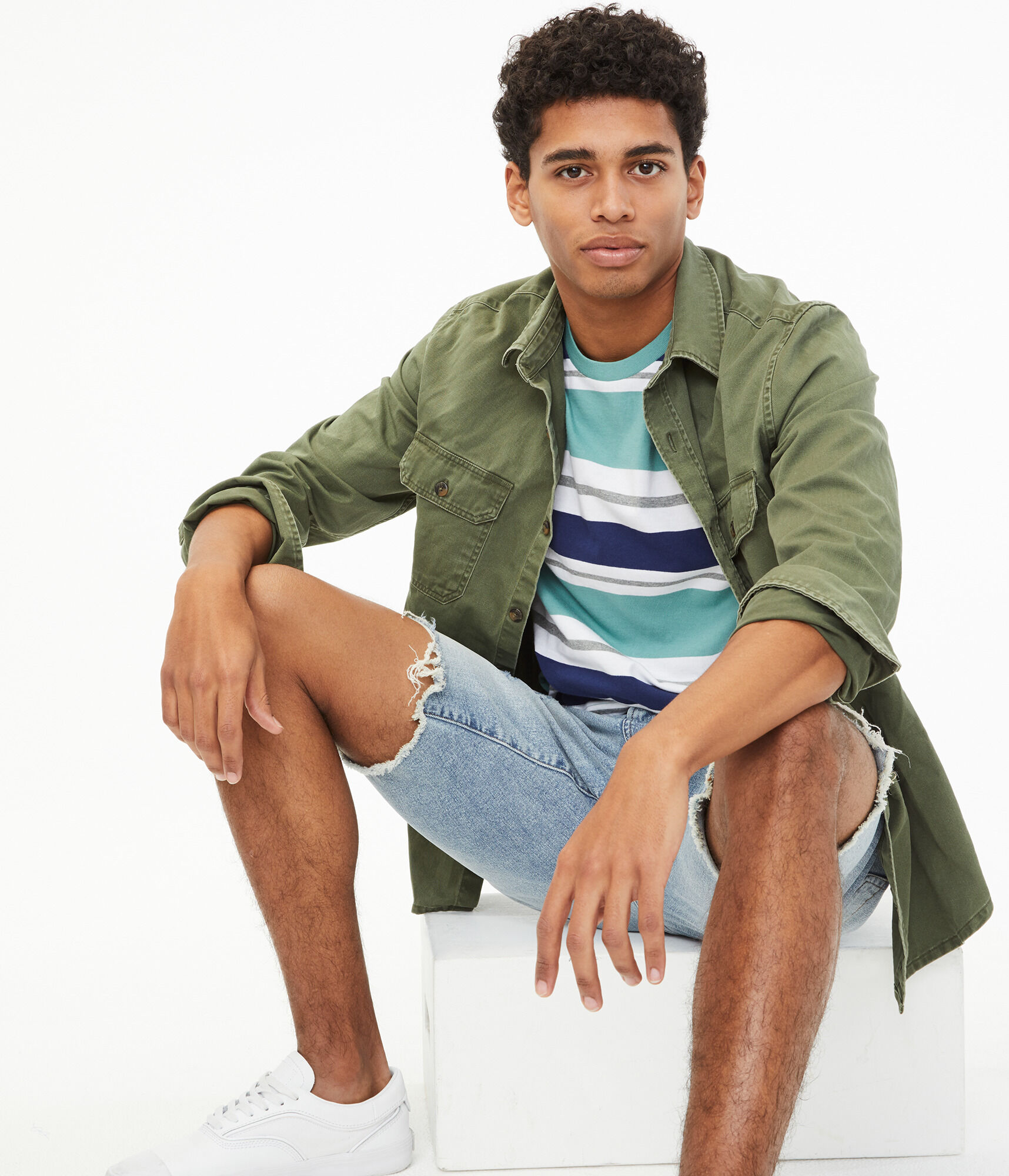 Thick &amp; Thin Stripe Crew Tee