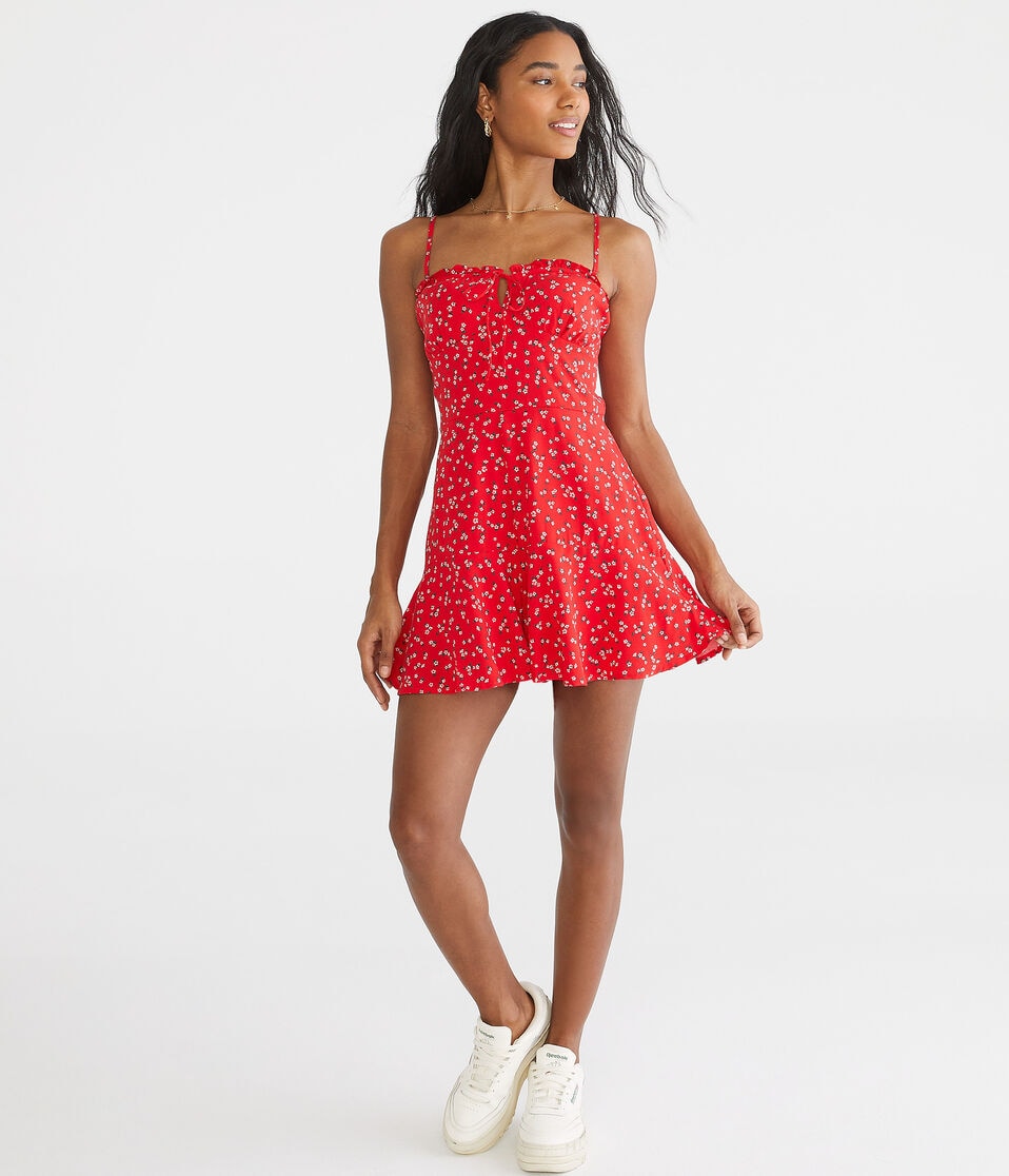Floral Keyhole Strapless Romper