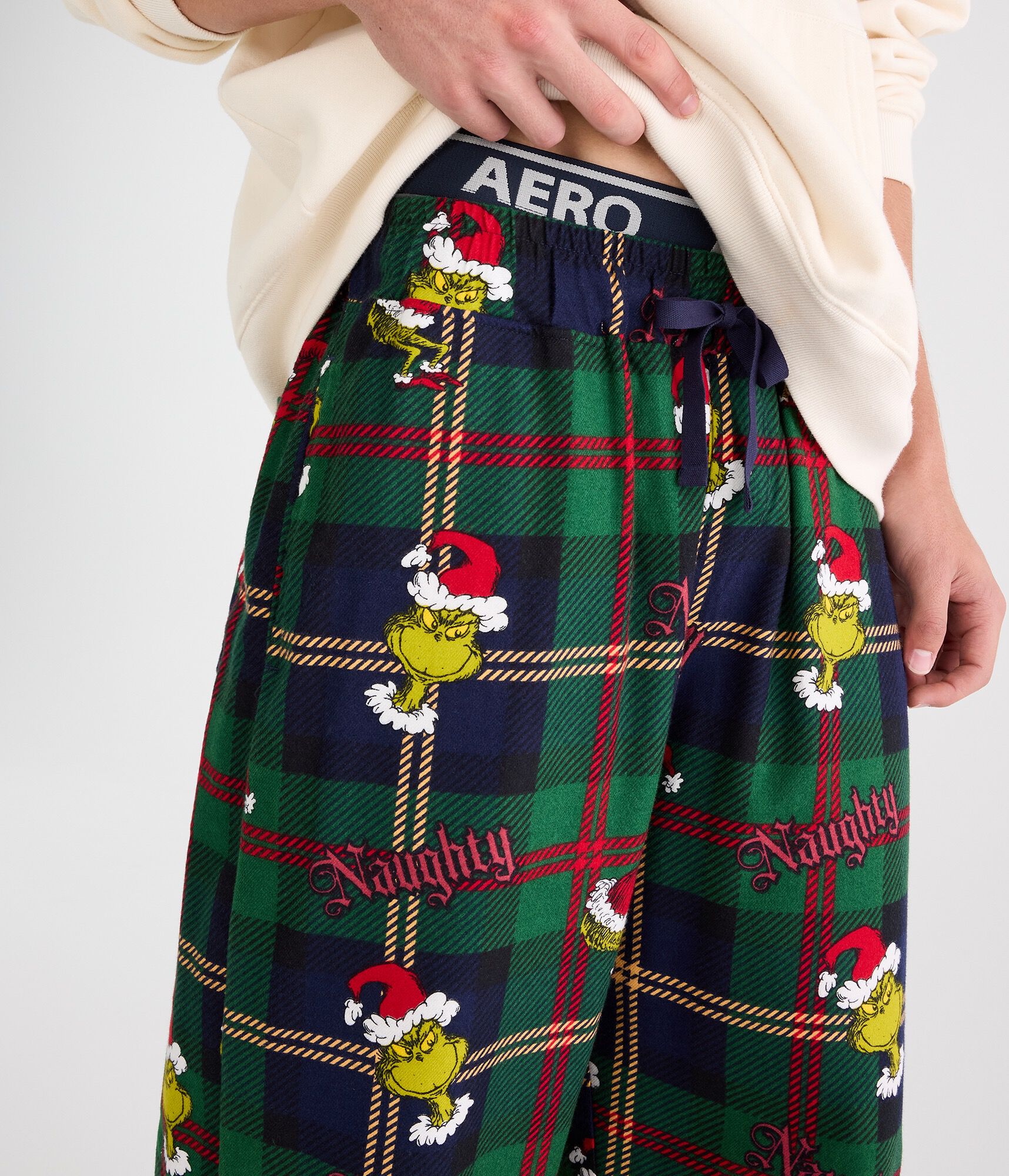 Naughty Grinch Plaid Baggy Sleep Pants