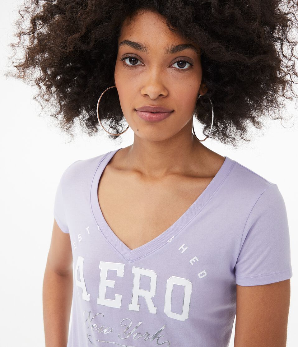 Aero New York V-Neck Graphic Tee