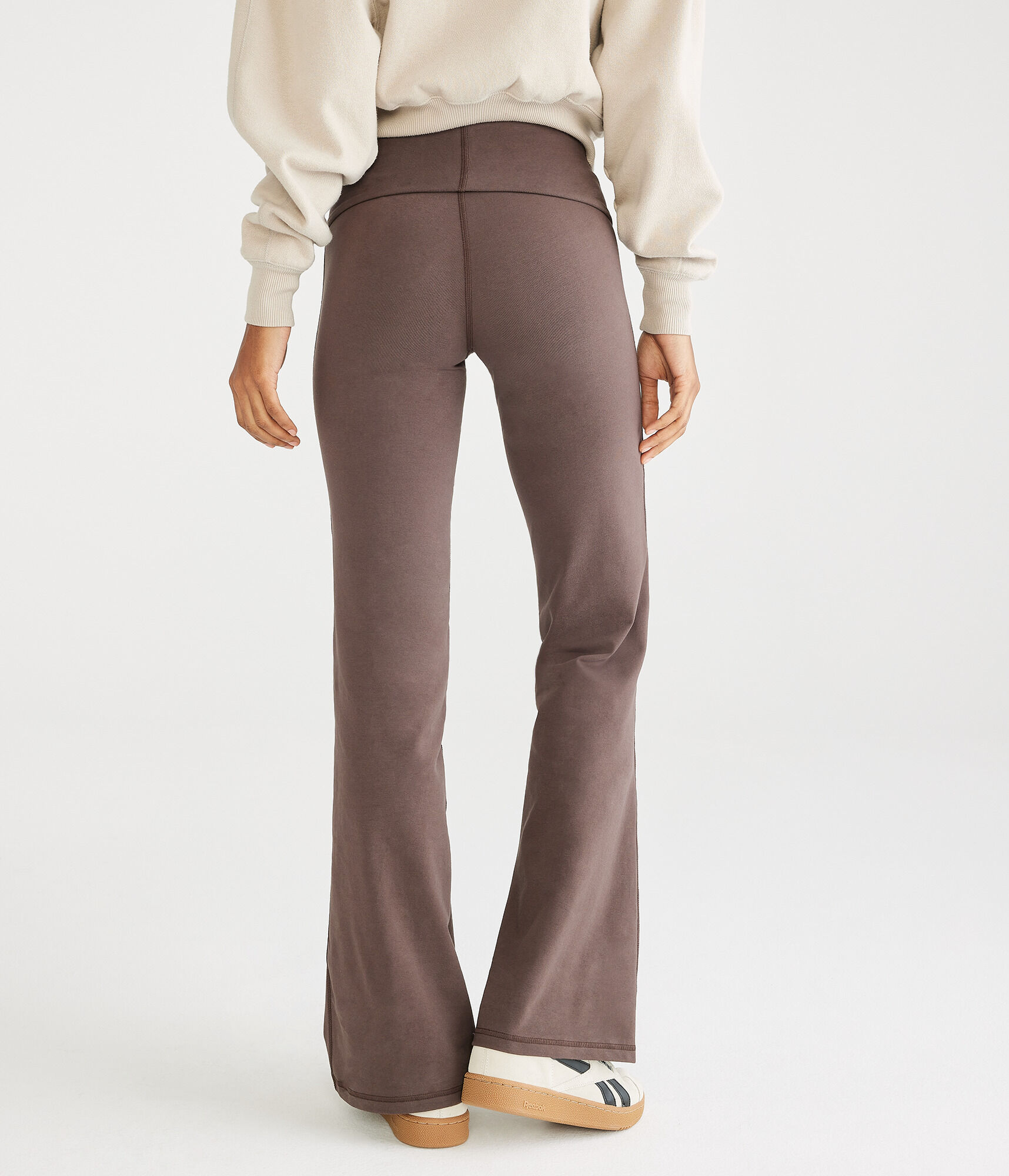 Flare High-Waisted Fold-Over Pants