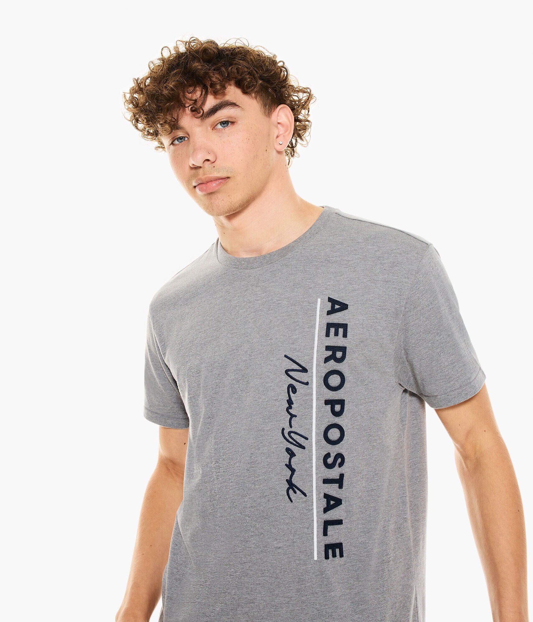 Aeropostale New York Vertical Appliqu&eacute; Graphic Tee