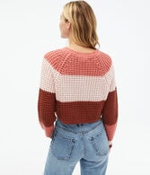 Colorblock Stripe Henley Sweater