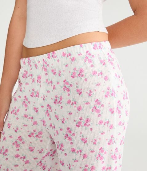 Floral Pointelle Straight Leg Sleep Pants Floral Pointelle Straight Leg Sleep Pants