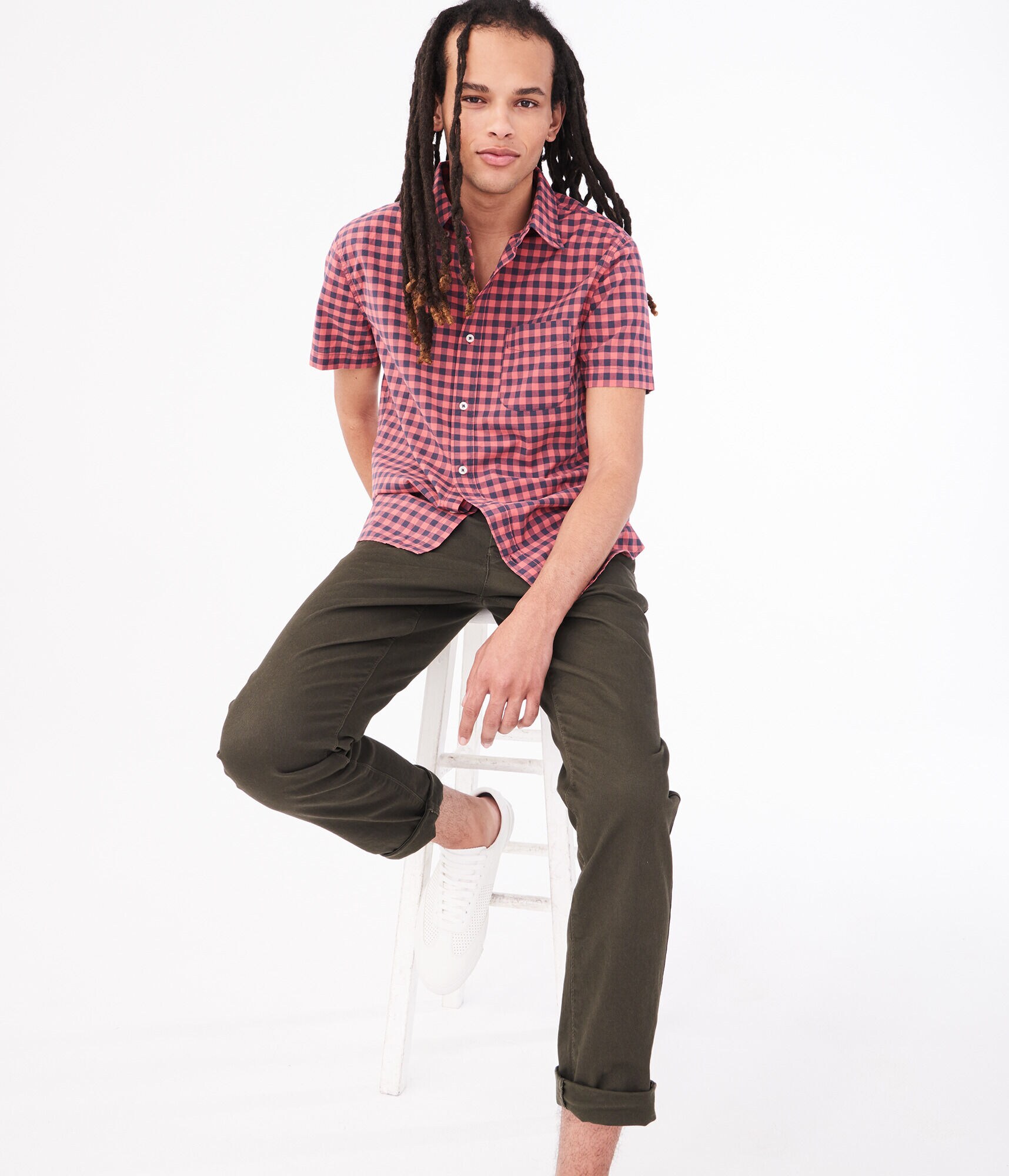 Gingham Button-Down Shirt