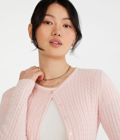 Cable Knit Crew Cardigan Cable Knit Crew Cardigan