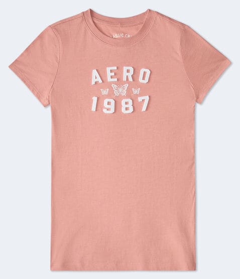 Aero 1987 Butterfly Appliqué Graphic Tee Aero 1987 Butterfly Appliqué Graphic Tee