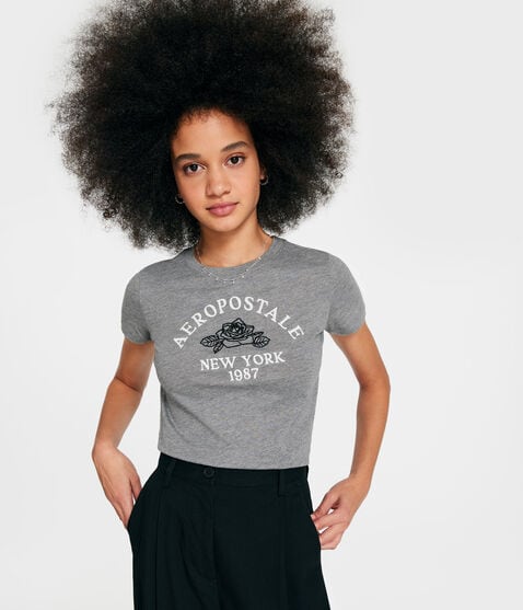 Aeropostale Arch Rose Graphic Tee Aeropostale Arch Rose Graphic Tee