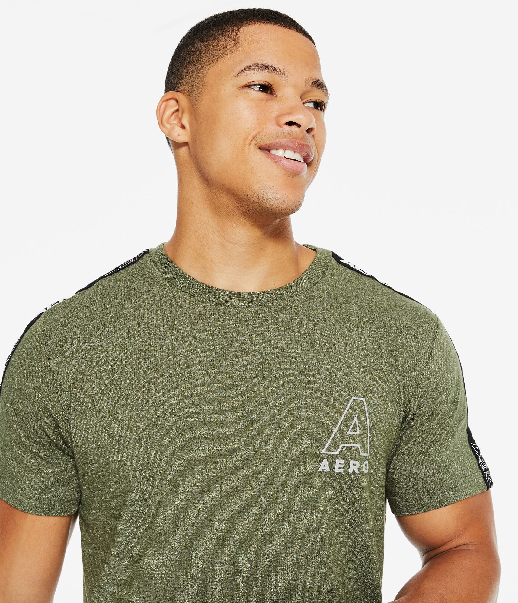 Aero Logo Sleeve Tape Stretch Graphic Tee