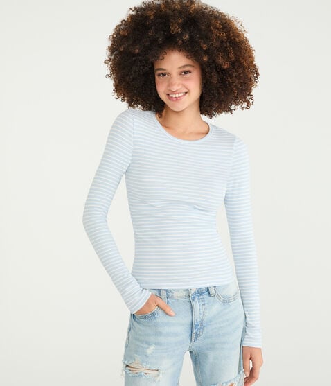 Long Sleeve Seriously Soft Striped Baby Tee Long Sleeve Seriously Soft Striped Baby Tee