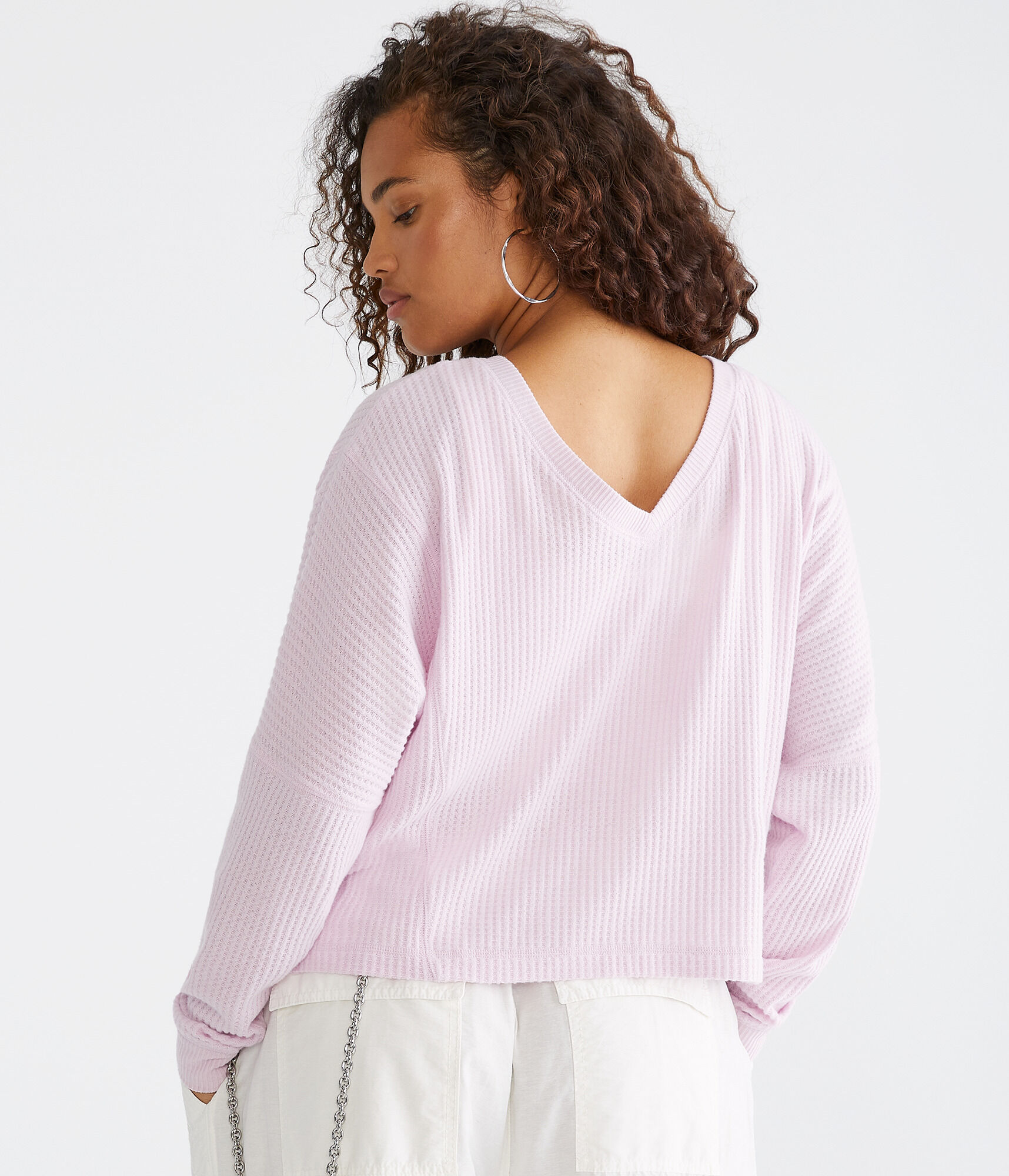 Long Sleeve Wear 2 Ways Cozy Waffle Tee