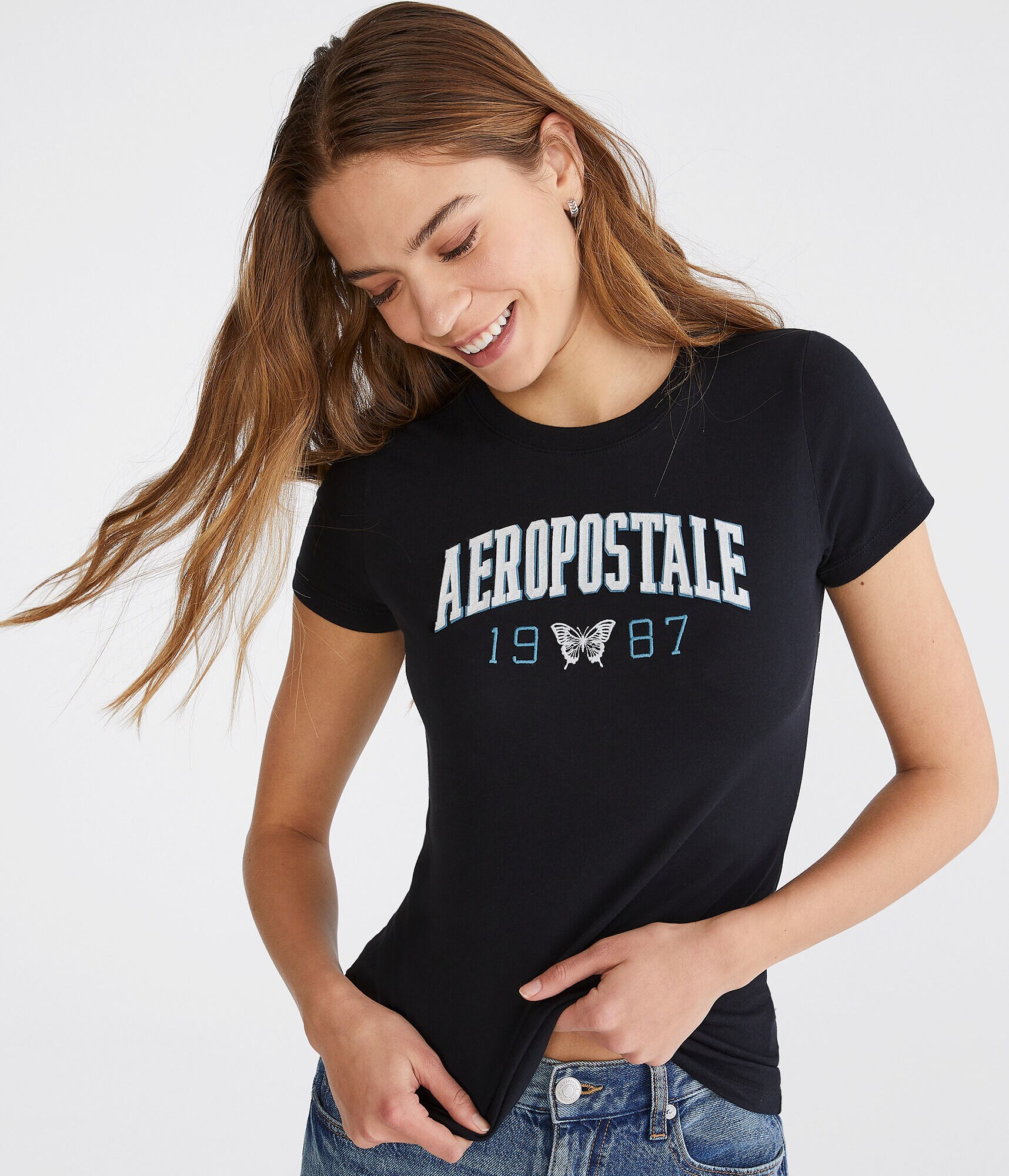 Aero 1987 Butterfly Appliqu&eacute; Graphic Tee