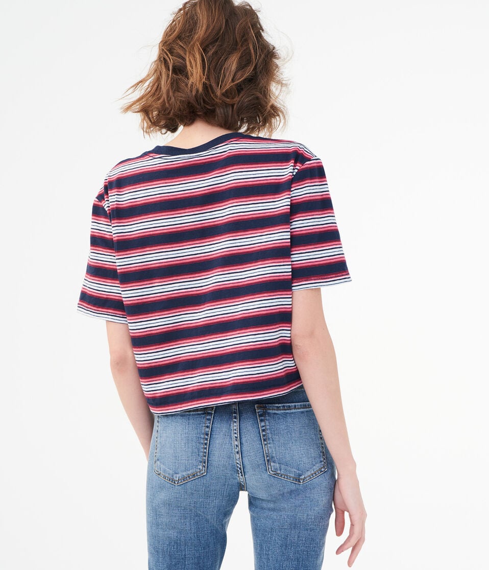 Striped '80s Boxy Crop Tee