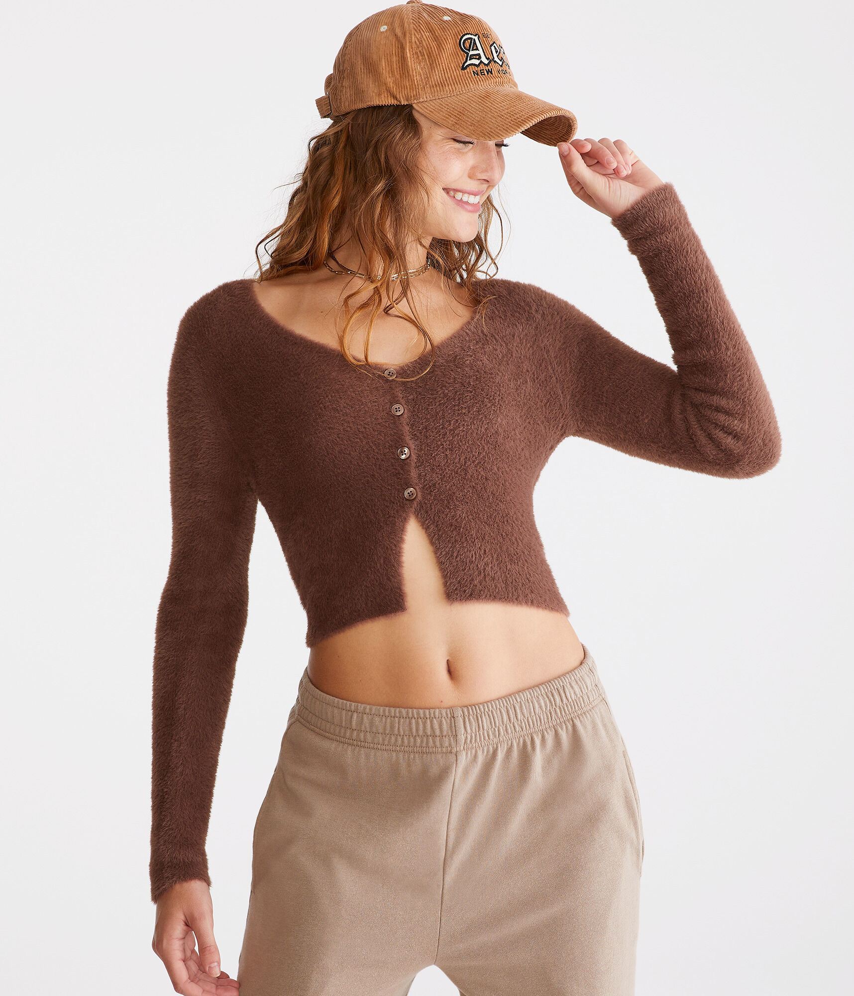 Bella Cropped Eyelash Cardigan