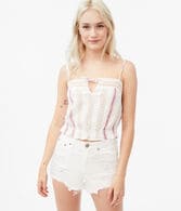 Stripe Crocheted Bubble Top