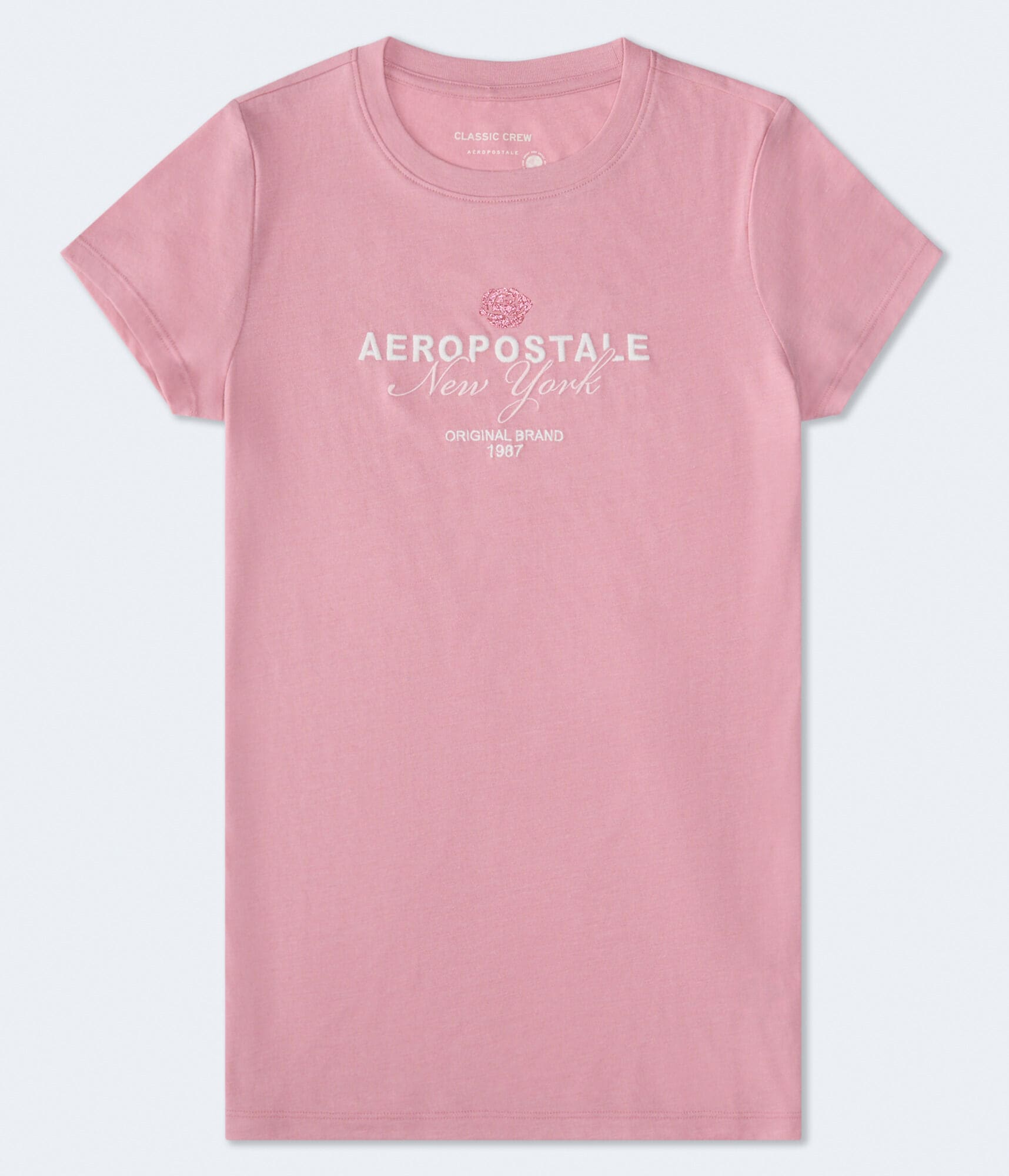 Aeropostale Rose Glitter Graphic Tee