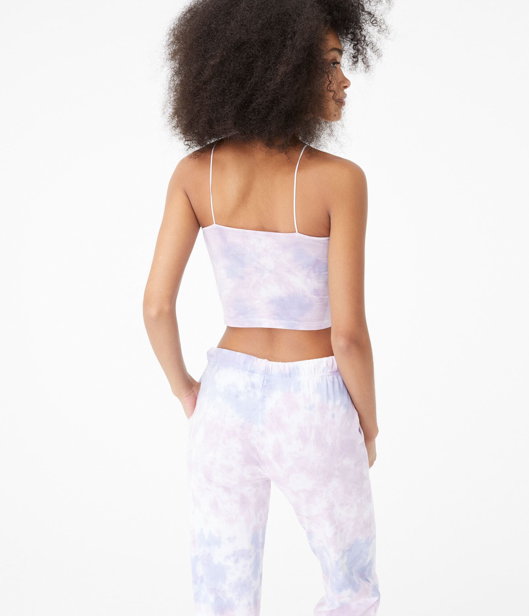 Tie-Dye Square-Neck Crop Top