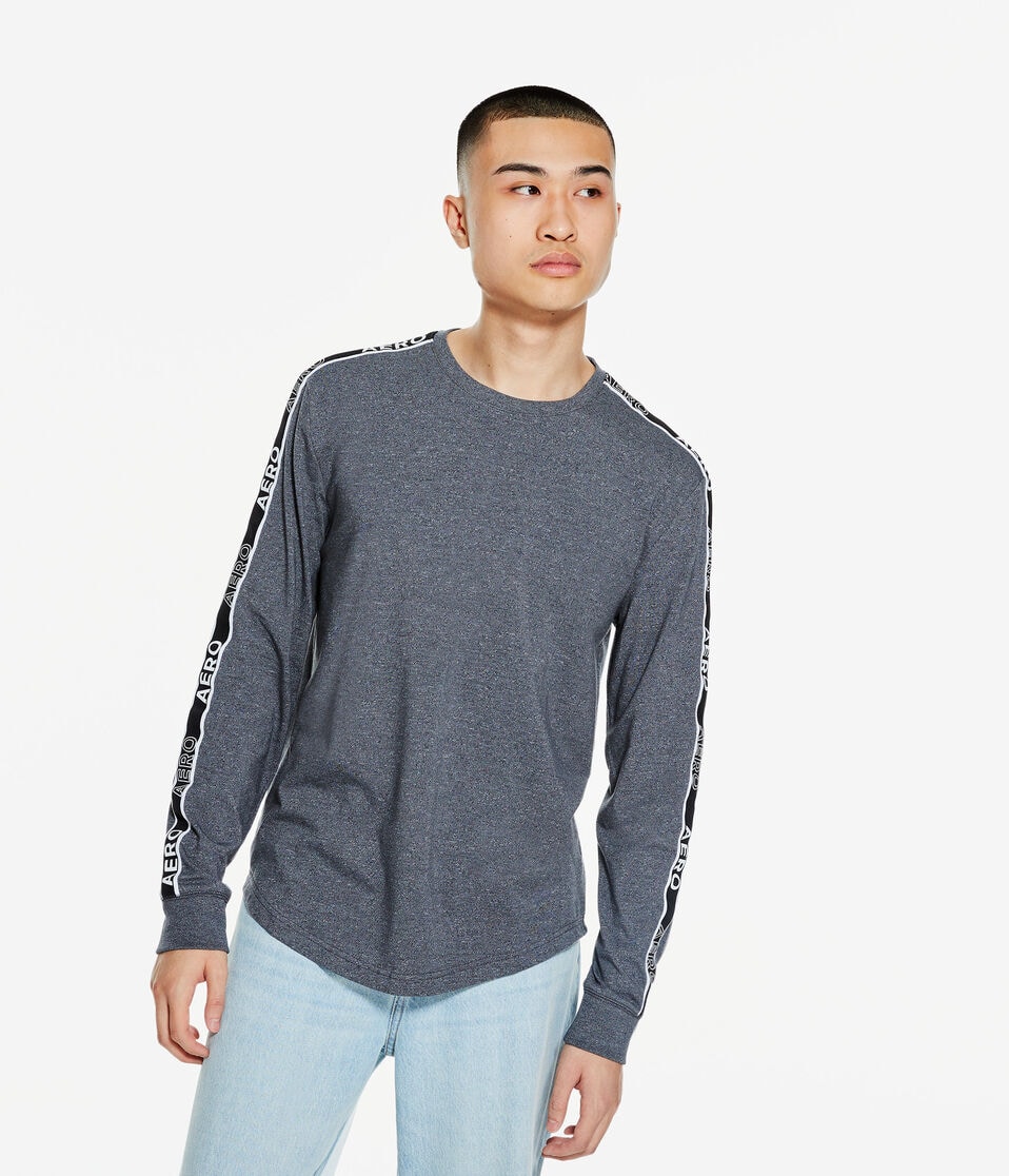 Long Sleeve Heritage Logo Tape Stretch Graphic Tee