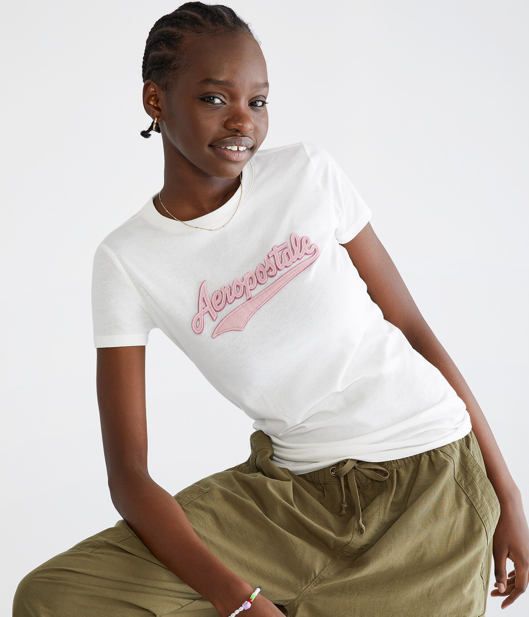 Aeropostale Script Logo Appliqu&eacute; Graphic Tee