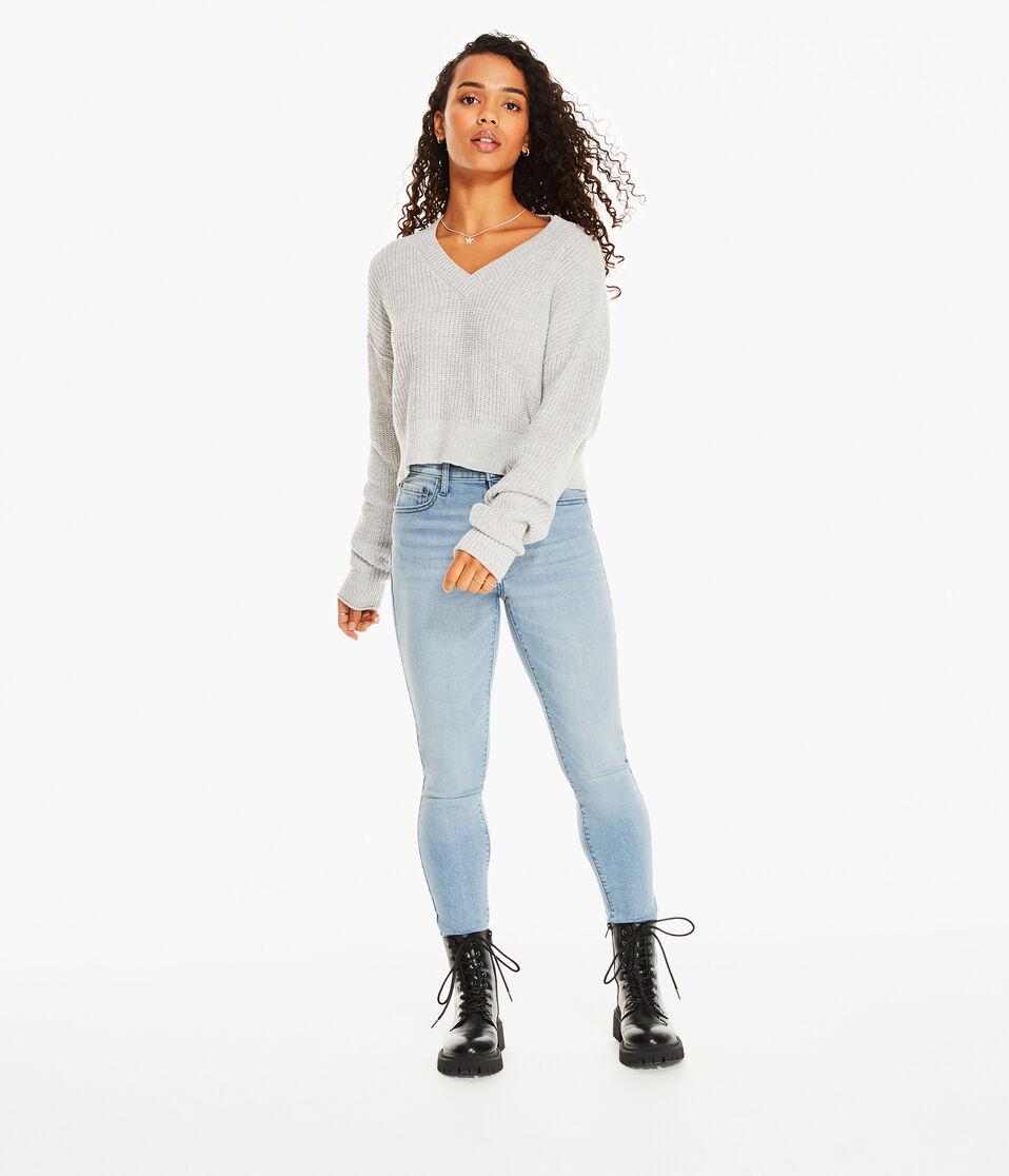 Ribbed V-Neck Sweater