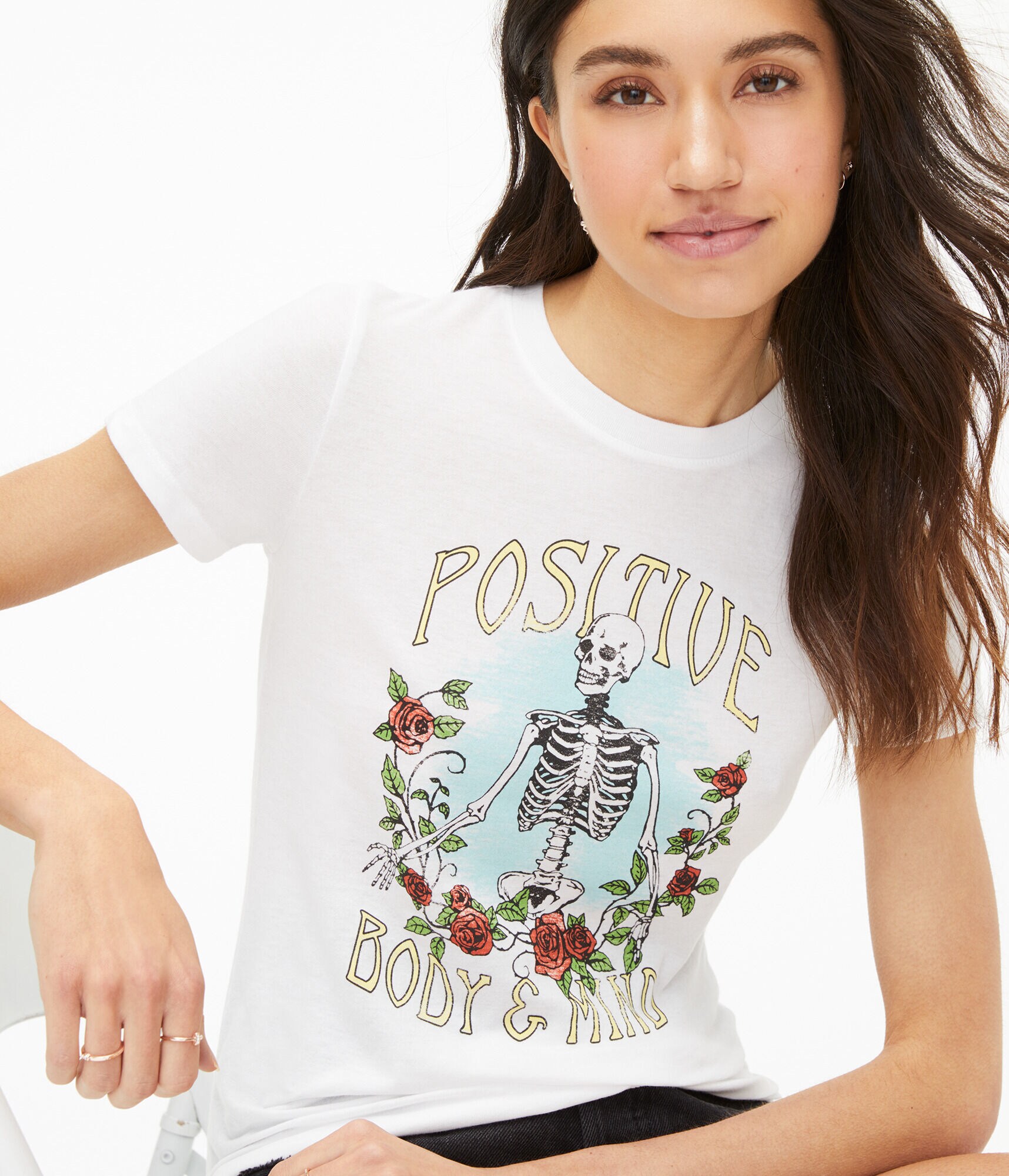Positive Body &amp; Mind Skeleton Graphic Tee