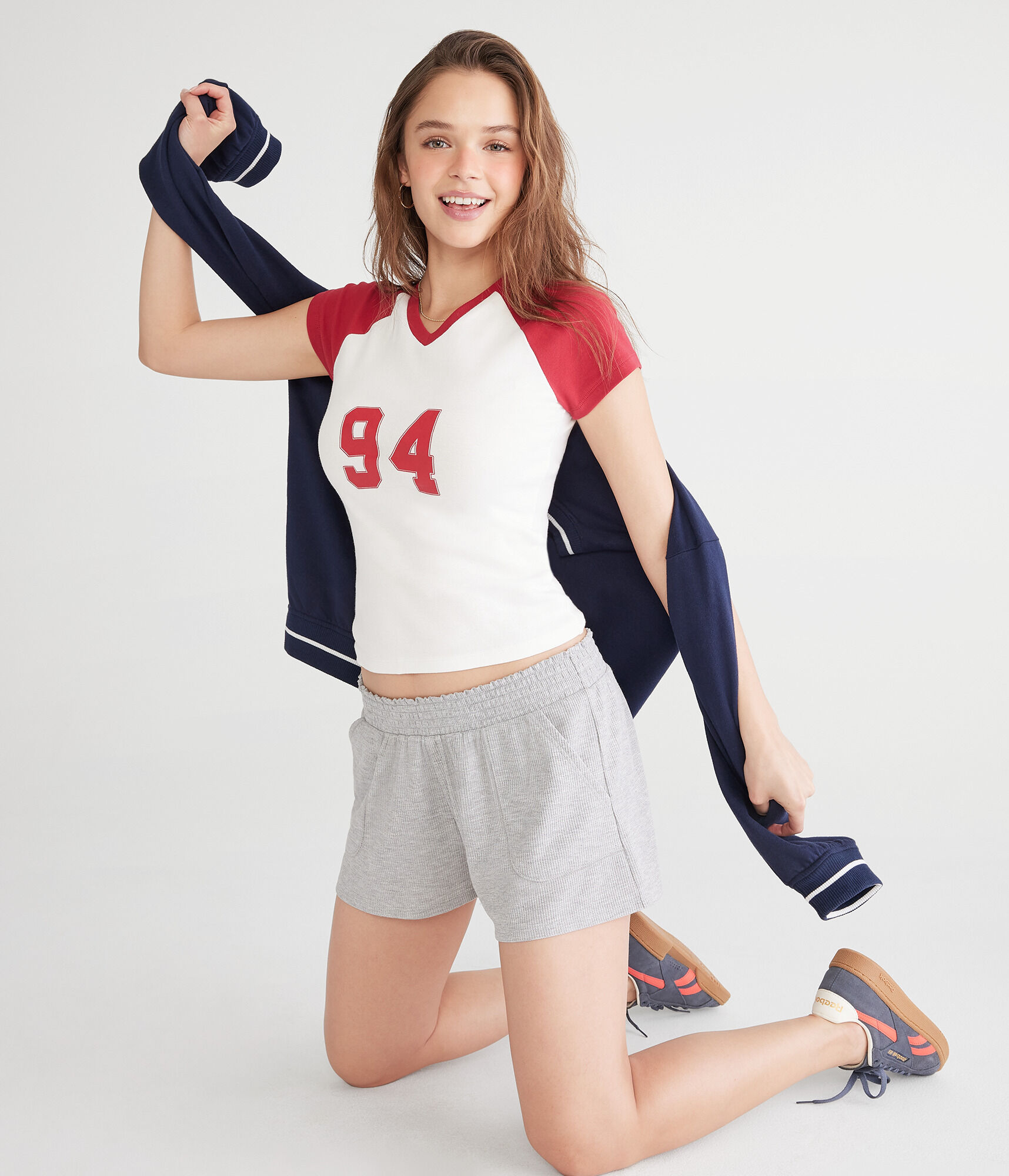 Mid-Rise Waffle Shorts