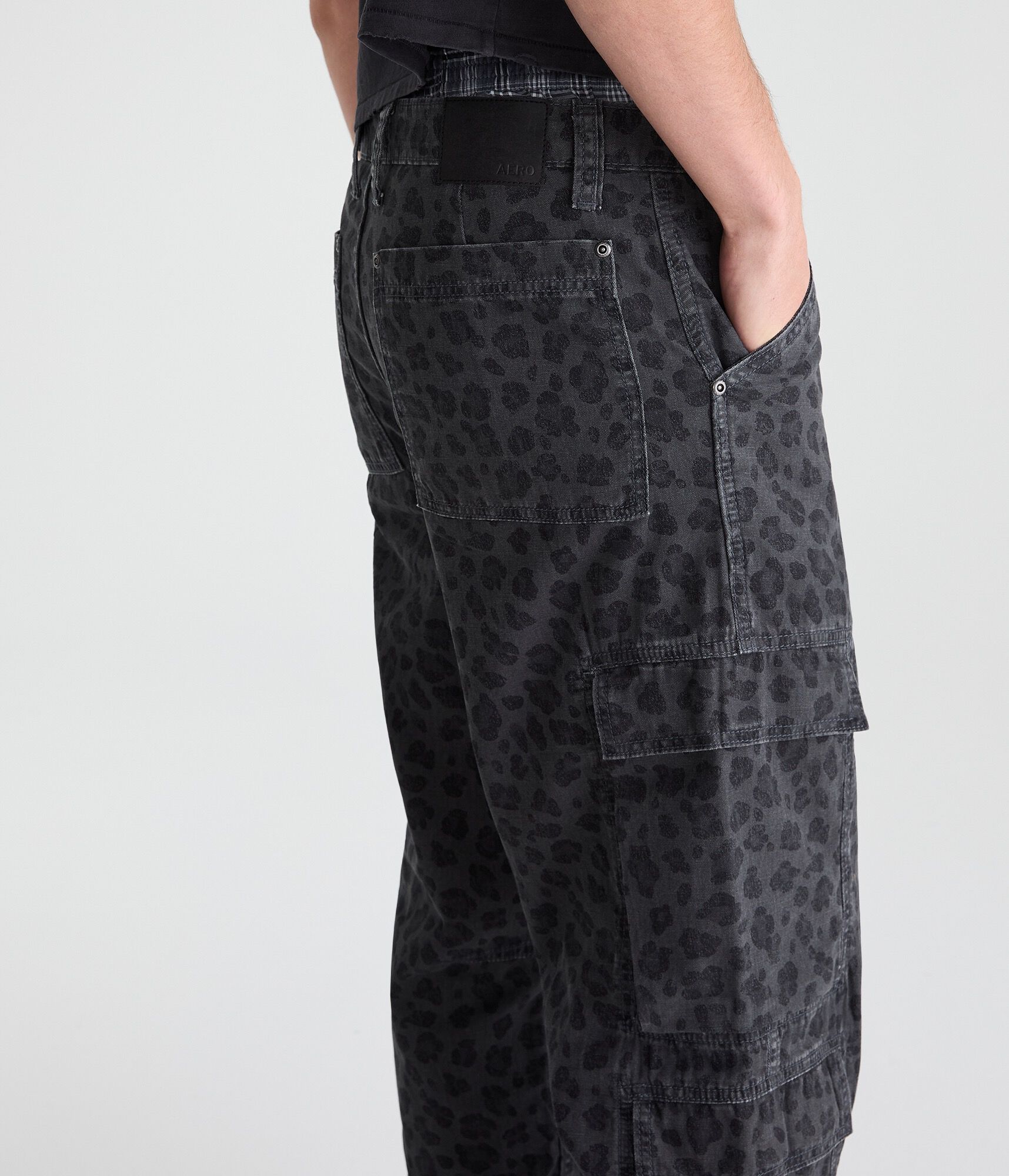 Leopard Print Baggy Cargo Pants