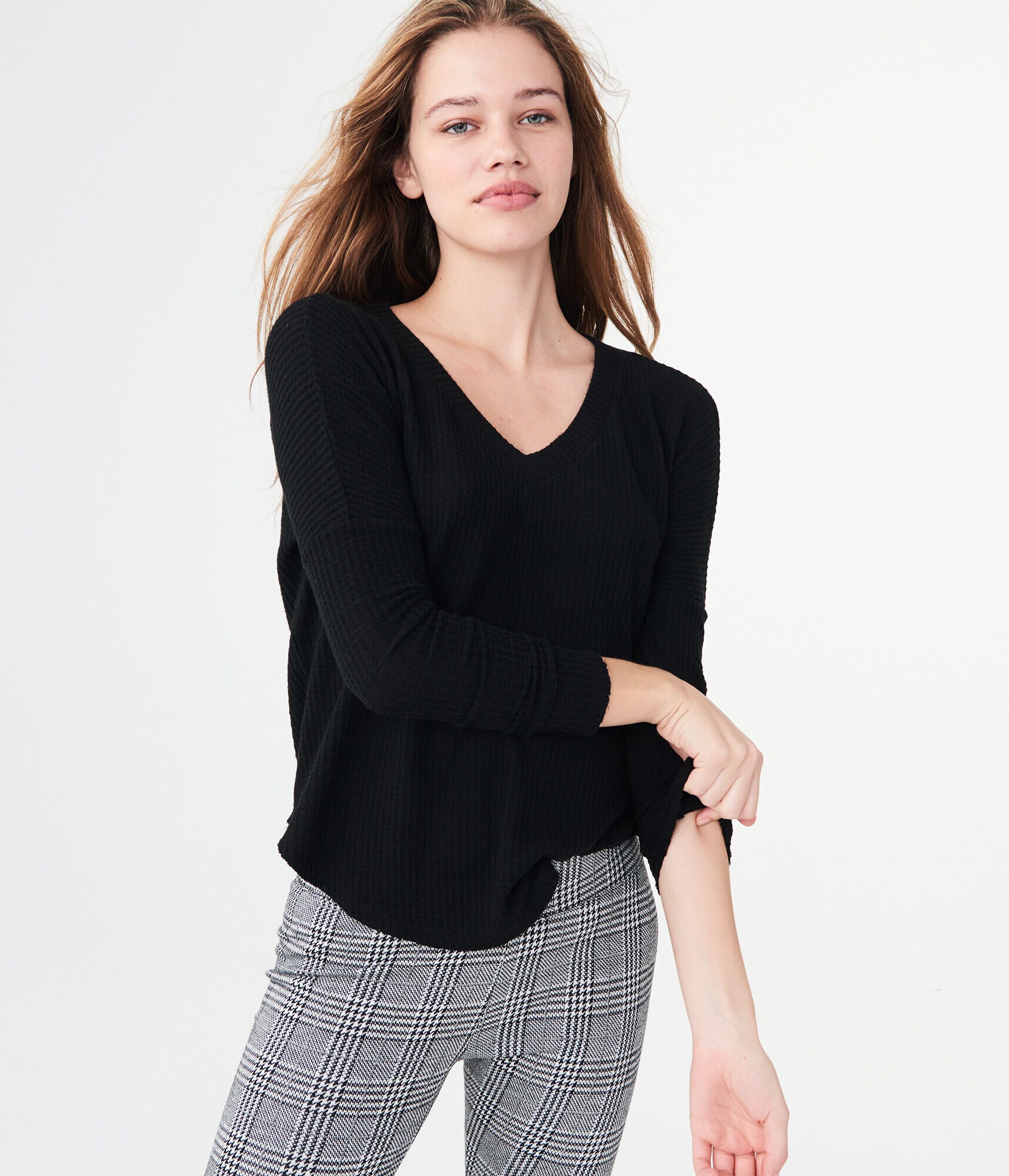 Long Sleeve Seriously Soft Waffle-Knit Top