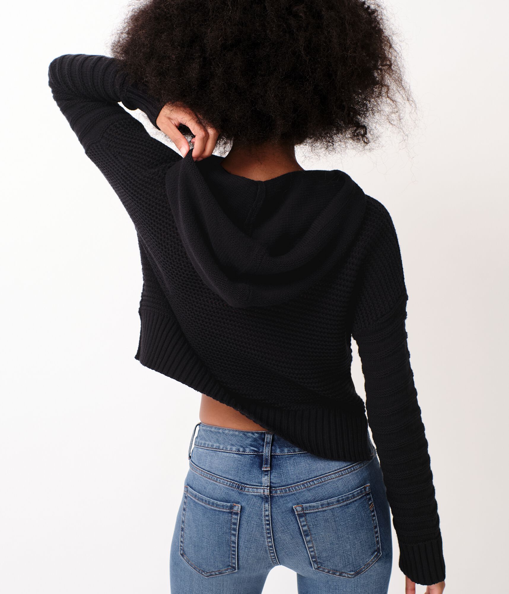 Hooded Multi-Knit Sweater