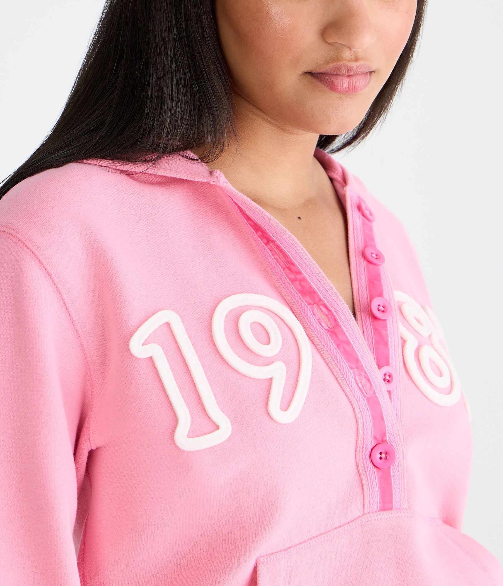 1987 Logo Buttoned Pullover Hoodie