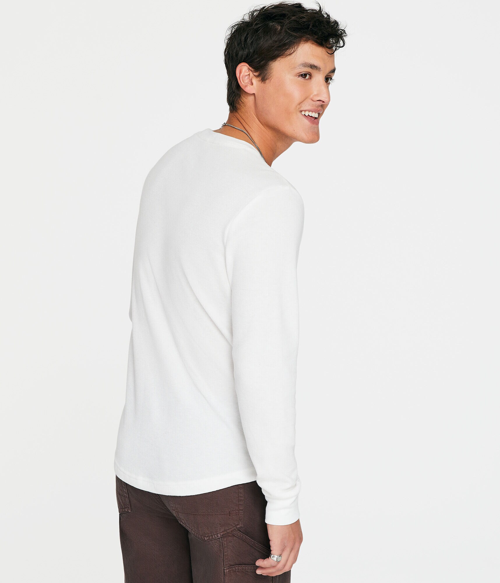 Long Sleeve Aeropostale Script Thermal Graphic Tee