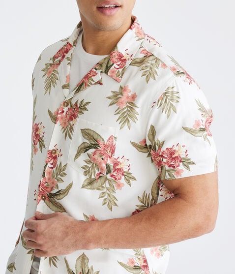 Tropical Floral Print Camp Shirt Tropical Floral Print Camp Shirt