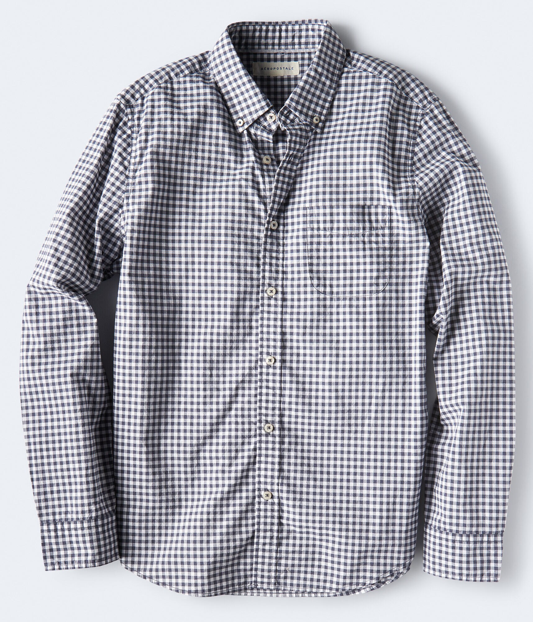 Long Sleeve Gingham Woven Shirt