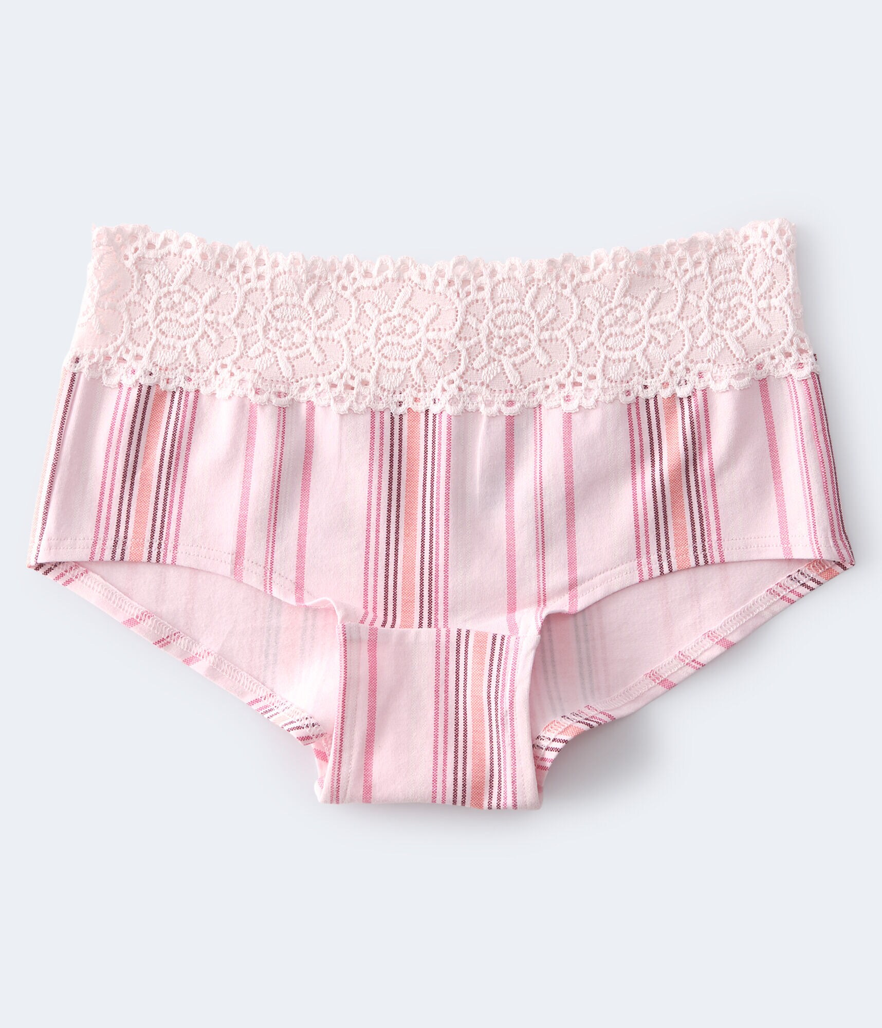 Striped Lace-Trim Boyshort