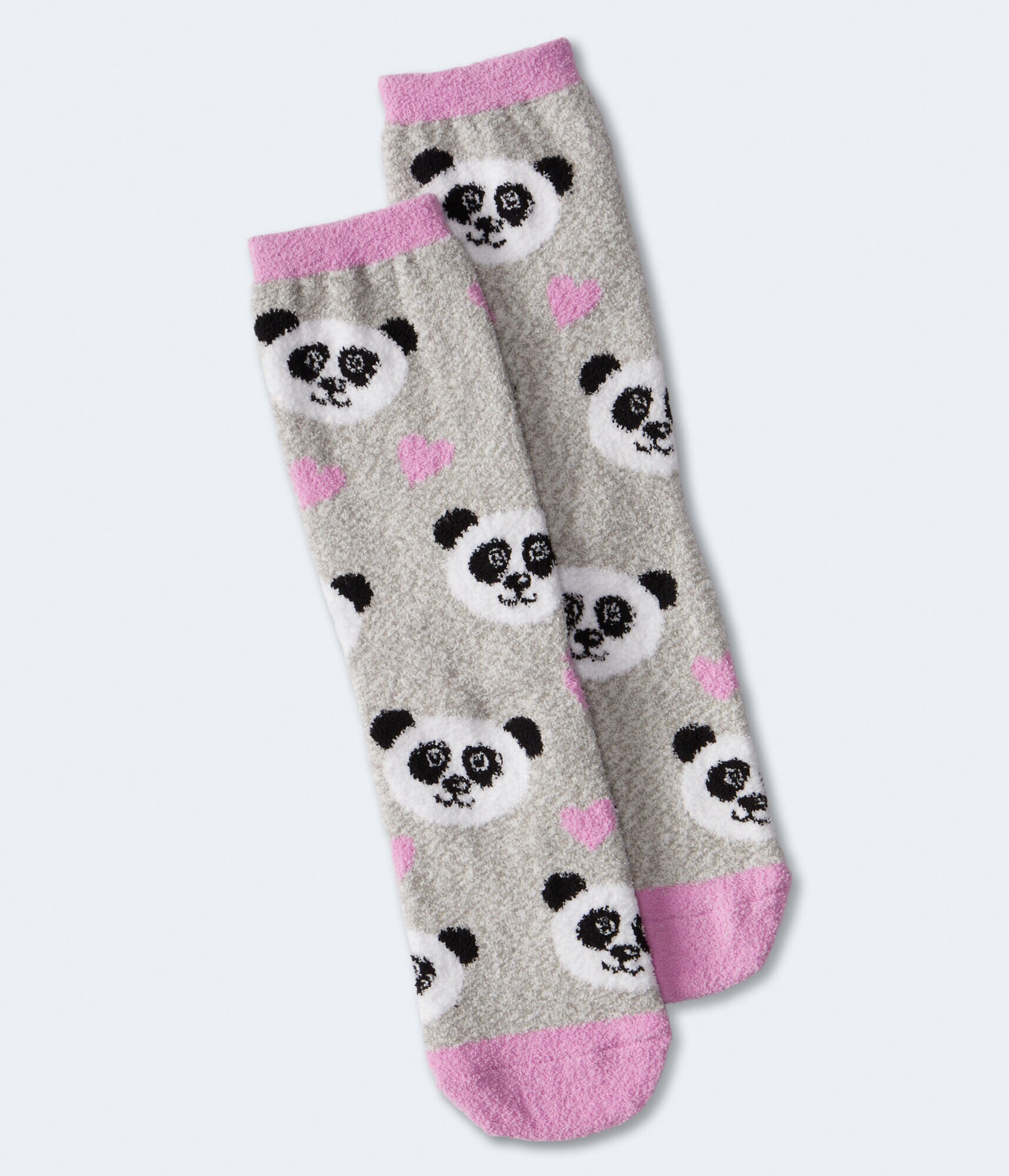 Panda Fuzzy Crew Socks
