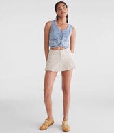 Cropped Denim Vest