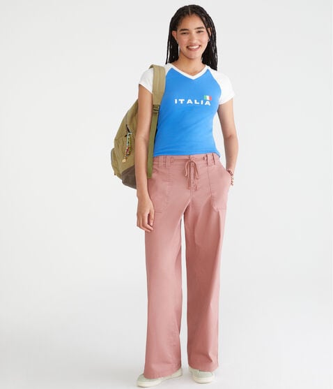 Low-Rise Twill Wide Leg Pants Low-Rise Twill Wide Leg Pants