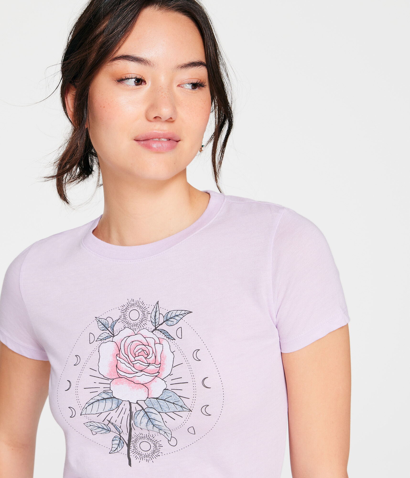 Moon Phases Rose Graphic Tee